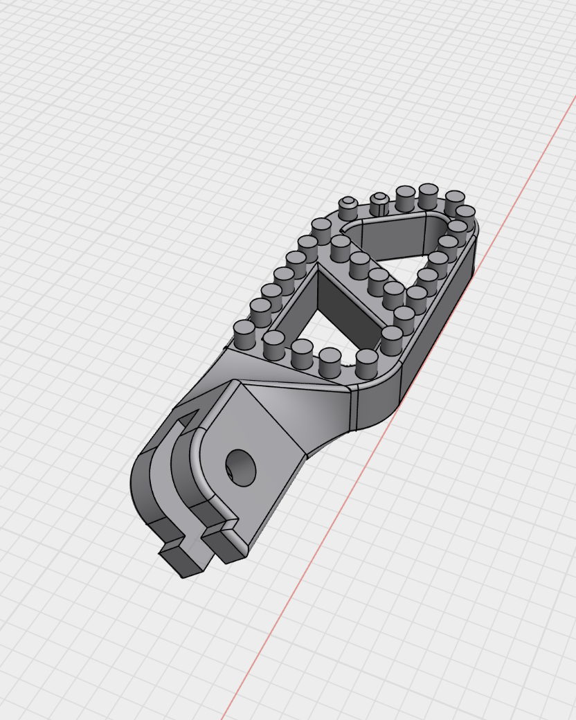 Metallic wrench-like tool on a light gray background