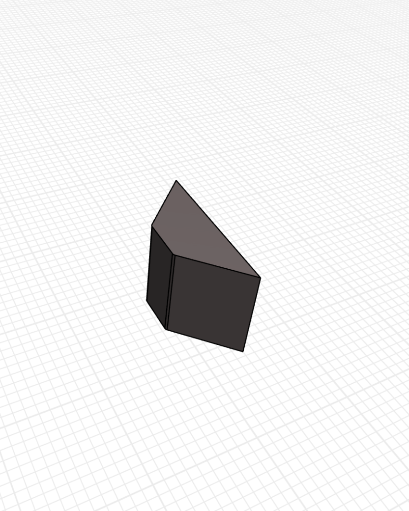 Black geometric shape on a white background