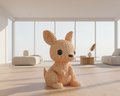 Crocheted dog toy on a light gray background