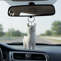 White textured llama figure on a light blue background