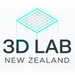 Logo of 3D Lab New Zealand with a geometric design on a white background